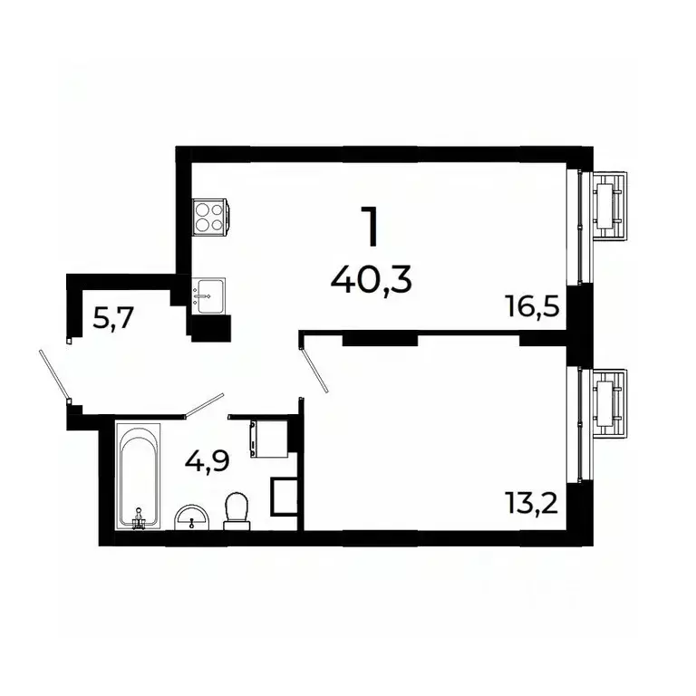 1-к кв. Нижегородская область, Нижний Новгород ул. Коперника, 15 (40.7 ... - Фото 1