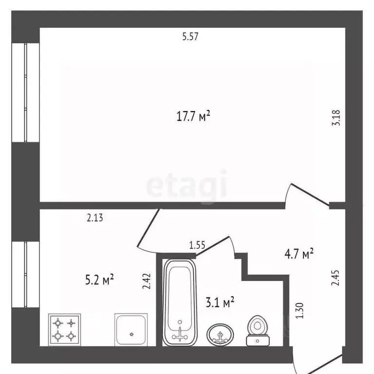 1-к кв. Ростовская область, Азовский район, Пос. Красный сад ул. ... - Фото 1