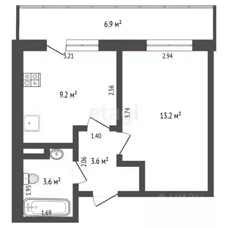 1-к кв. Тюменская область, Тюменский муниципальный округ, д. Патрушева ... - Фото 2