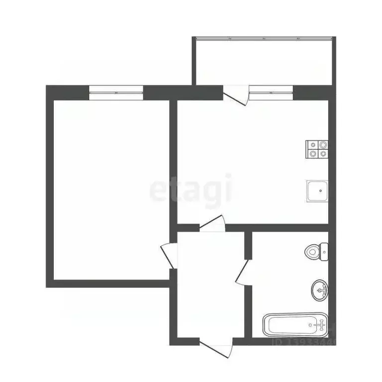 1-к кв. Тюменская область, Тюмень Малая Боровская ул., 5 (33.6 м) - Фото 2