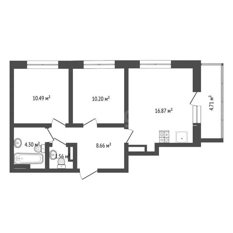 2-комнатная квартира: деревня Дударева, улица Сергея Джанбровского, 5 ... - Фото 1