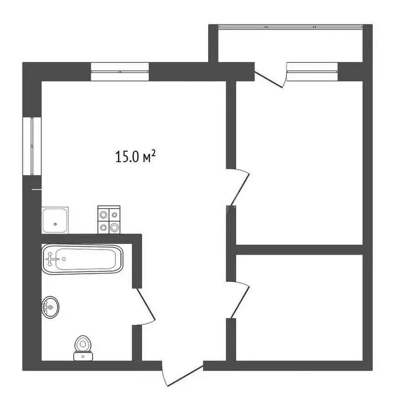 1-комнатная квартира: Тюмень, улица Мельникайте, 144к1 (46.3 м) - Фото 1