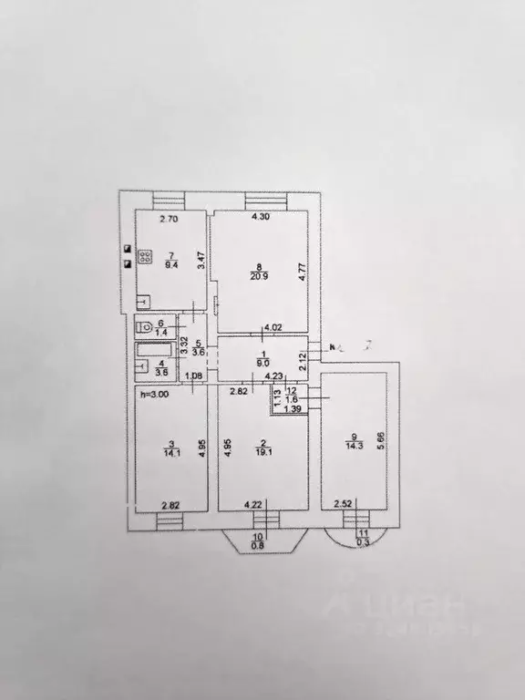 4-к кв. Тверская область, Тверь ул. 15 лет Октября, 47 (97.0 м) - Фото 2