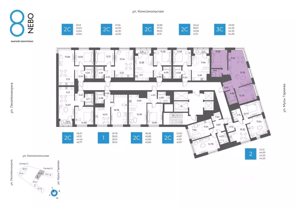 3-к кв. Башкортостан, Уфа Глумилино-1 мкр, 8-е Небо жилой комплекс ... - Фото 2
