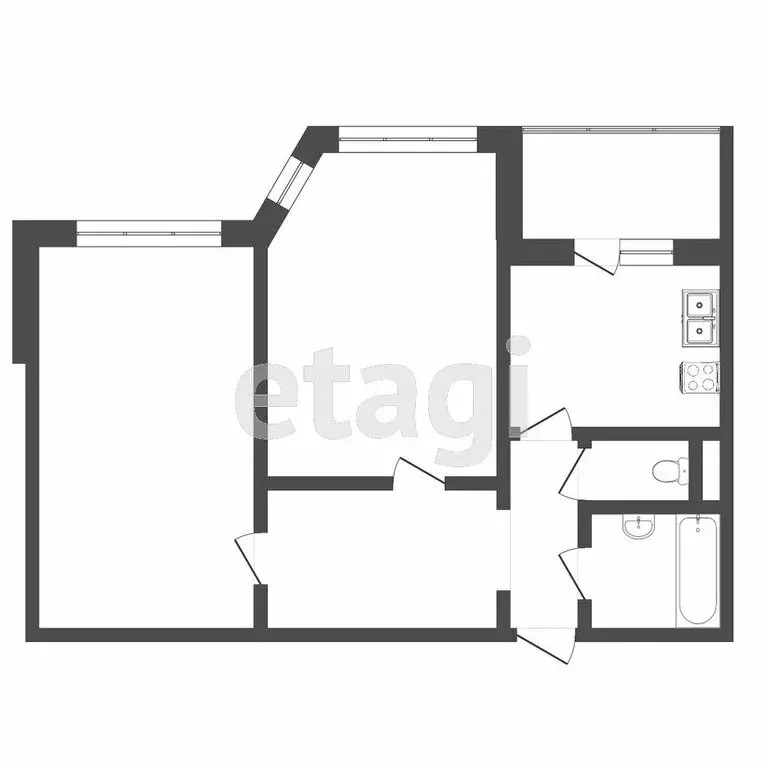 2-комнатная квартира: Тюмень, Широтная улица, 96к1 (57 м) - Фото 1
