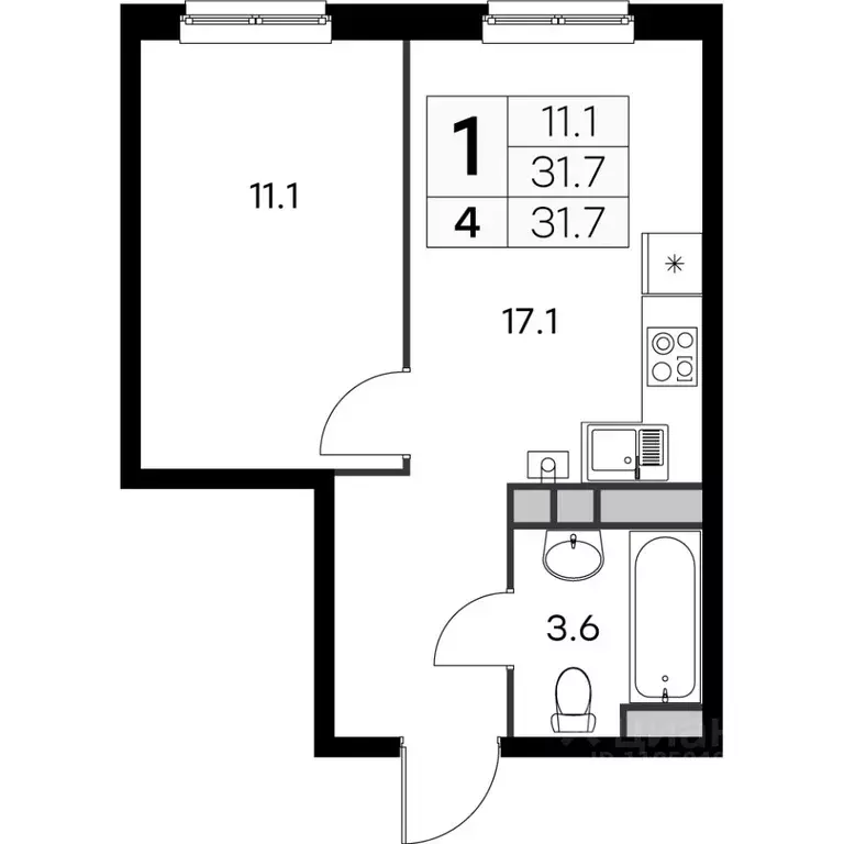 1-к кв. Нижегородская область, Нижний Новгород Культура с/пос, Новая ... - Фото 1