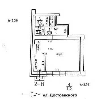 Торговая площадь в Санкт-Петербург ул. Достоевского, 32 (63 м) - Фото 1