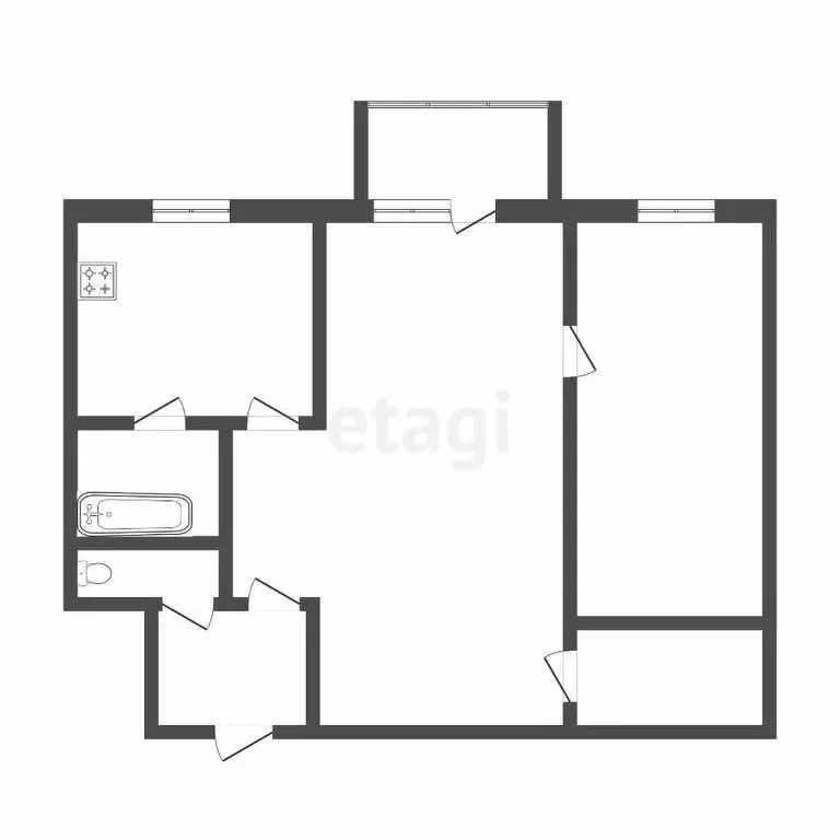 2-комнатная квартира: Тюмень, улица Салтыкова-Щедрина, 3 (41.2 м) - Фото 0
