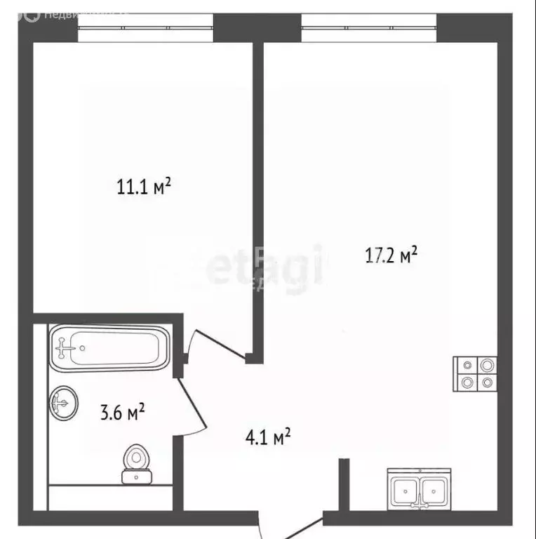 1-комнатная квартира: Москва, Иловайская улица, 2 (35.7 м) - Фото 1