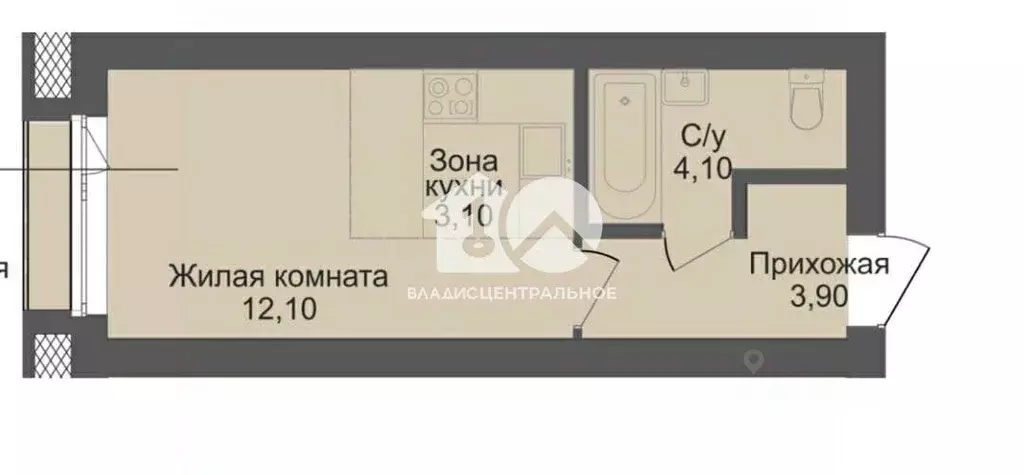 Студия Новосибирская область, Новосибирск Красный просп., 323 (23.0 м) - Фото 1