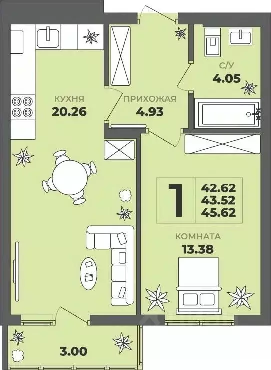 1-к кв. Калининградская область, Калининград ул. Генерала Толстикова, ... - Фото 1