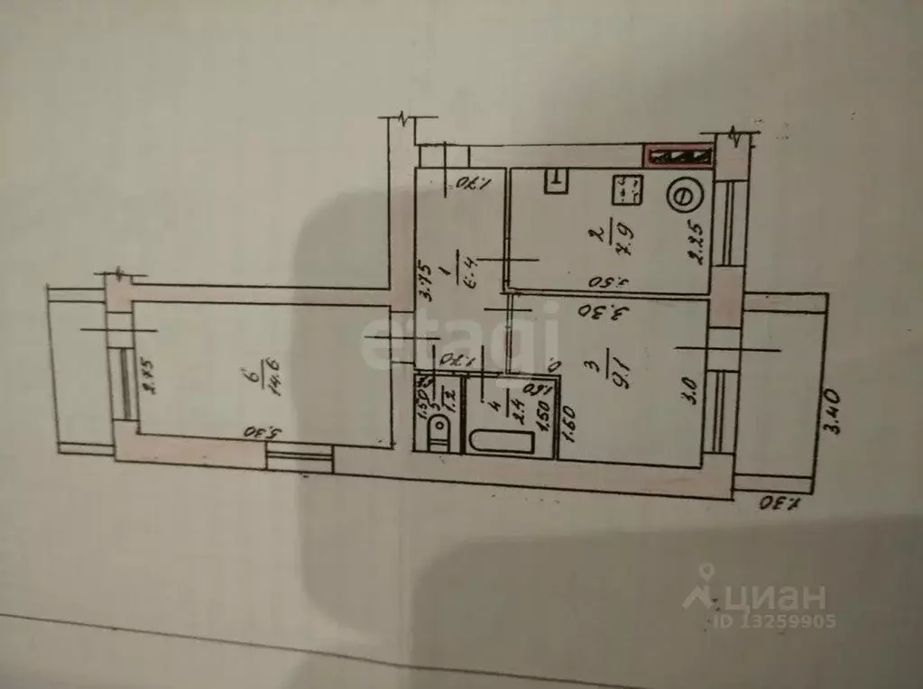 2-к кв. Липецкая область, Задонск Советская ул., 48А (41.6 м) - Фото 2