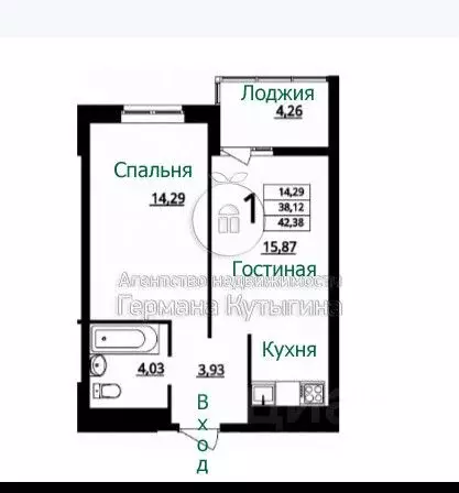 1-к кв. Волгоградская область, Волгоград Ополченская ул., 27Б (42.3 м) - Фото 1