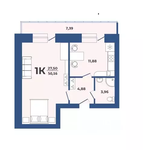 1-к кв. Алтайский край, Барнаул Партизанская ул., 21А (50.16 м) - Фото 1