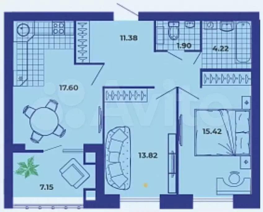 2-к. квартира, 71,5 м, 2/9 эт. - Фото 1