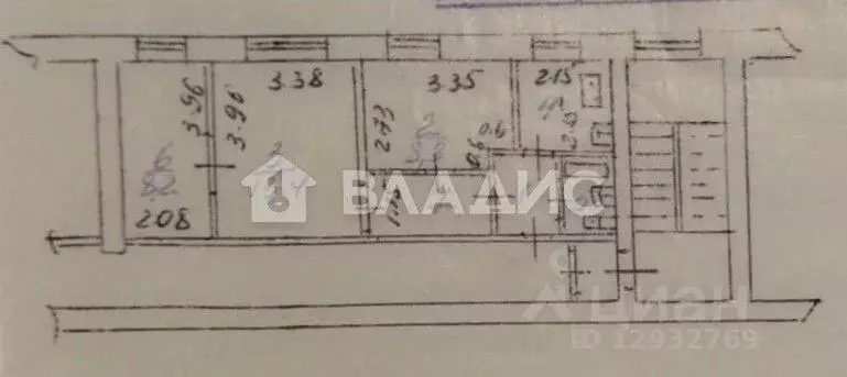3-к кв. Пензенская область, Пенза Центральная ул., 14 (43.2 м) - Фото 2