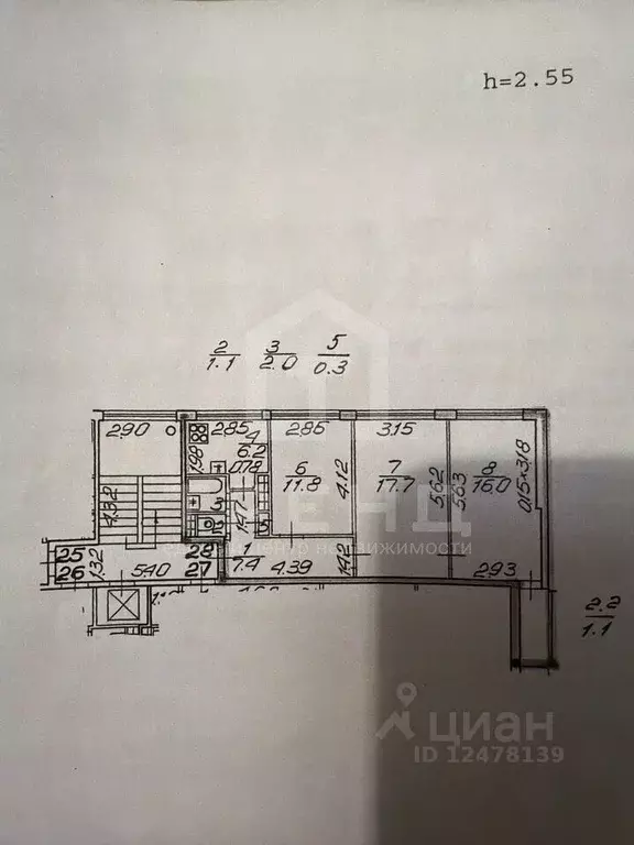 3-к кв. Санкт-Петербург просп. Ветеранов, 1К1 (62.5 м) - Фото 2