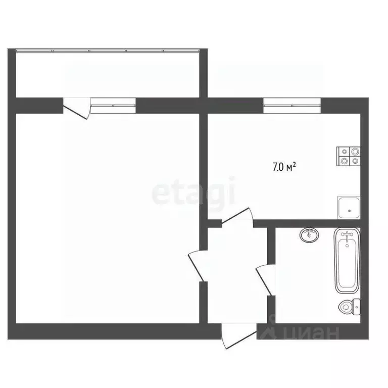 1-к кв. Ямало-Ненецкий АО, Муравленко ул. Муравленко, 50 (34.5 м) - Фото 0