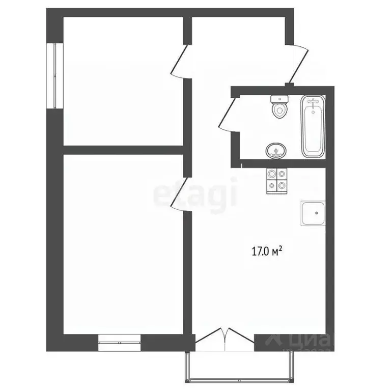 2-к кв. Тюменская область, Тюмень ул. Владислава Крапивина, 10 (57.6 ... - Фото 2