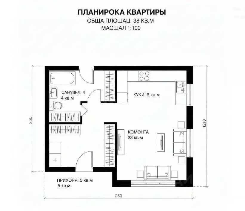 1-к кв. Белгородская область, Новый Оскол Ливенская ул., 136 (38.0 м) - Фото 2