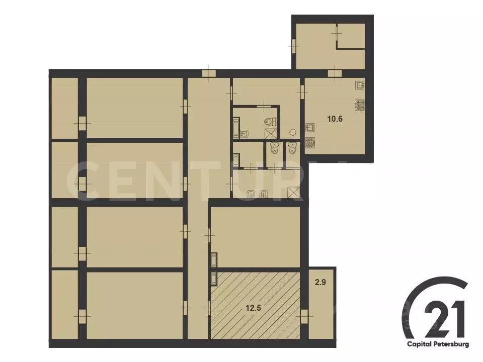 Комната Санкт-Петербург Ленская ул., 17К1 (12.5 м) - Фото 1
