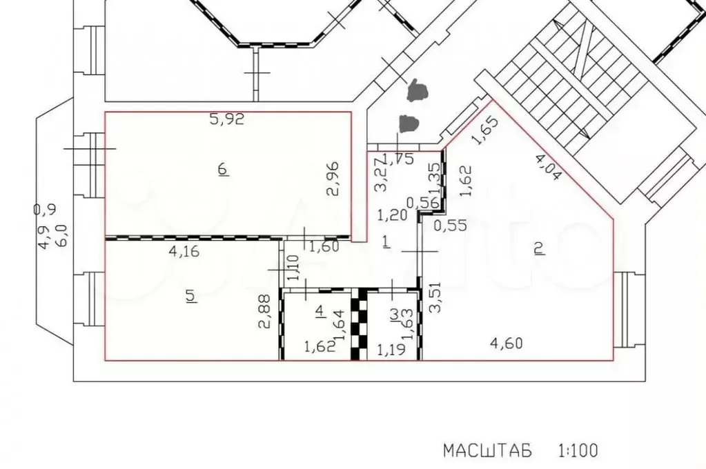 2-к. квартира, 63,7 м, 3/3 эт. - Фото 0