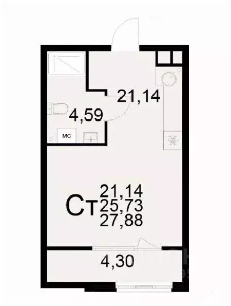 1-к кв. Рязанская область, Рязань ул. Бирюзова (27.88 м) - Фото 0