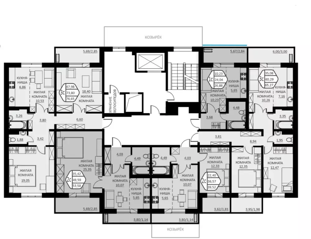 3-к кв. Пермский край, д. Кондратово ул. Г.Н. Нифантова, 12 (65.27 м) - Фото 2