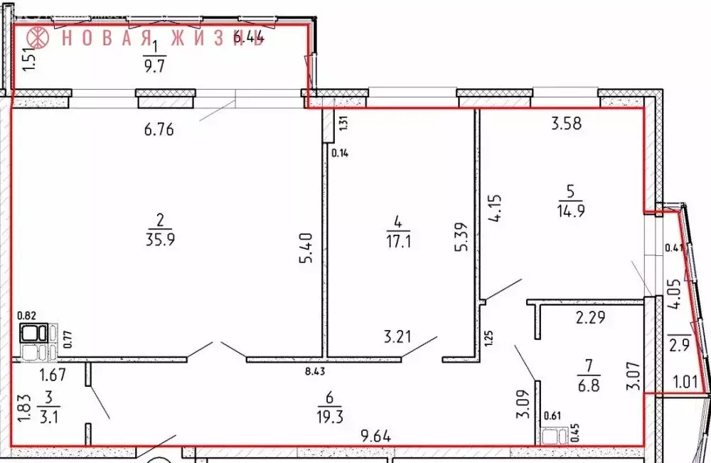 3-комнатная квартира: Самара, 4-й проезд, 8А (109 м) - Фото 1