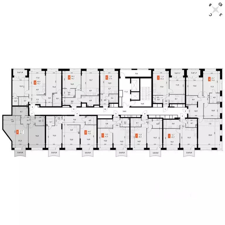 2-к кв. Нижегородская область, Нижний Новгород Черниговская ул. (60.1 ... - Фото 1