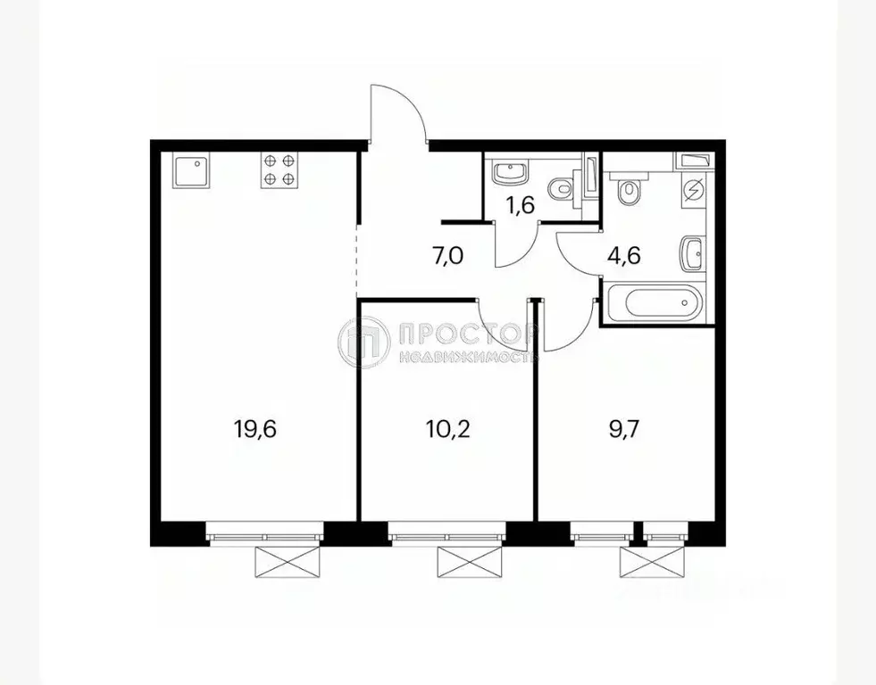 2-к кв. Московская область, Балашиха ул. Реутовская, 26 (52.2 м) - Фото 1