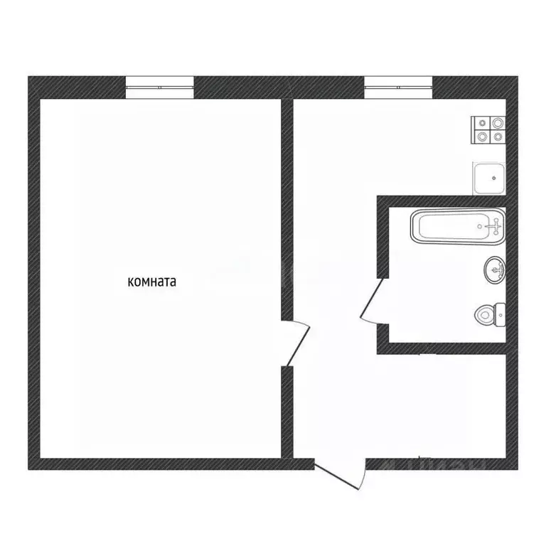 1-к кв. Ленинградская область, Кириши ул. Строителей, 22 (29.8 м) - Фото 2