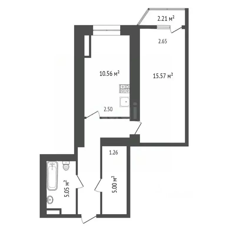 1-к кв. Севастополь ул. Александра Маринеско, 1Бк2 (42.5 м) - Фото 2