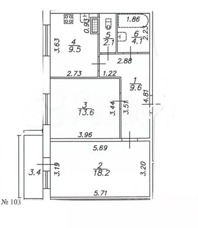 2-к кв. Санкт-Петербург, Санкт-Петербург, Колпино Павловская ул., 7с1 ... - Фото 2