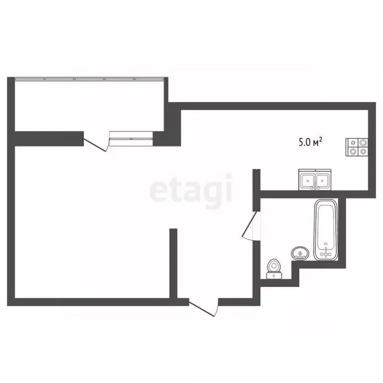 Студия Пермский край, Пермь ул. Строителей, 28 (37.7 м) - Фото 1