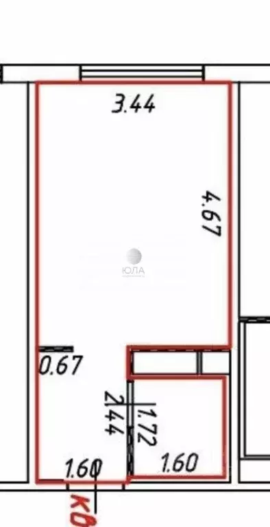 Студия Московская область, Балашиха ул. Реутовская, 14 (22.0 м) - Фото 1