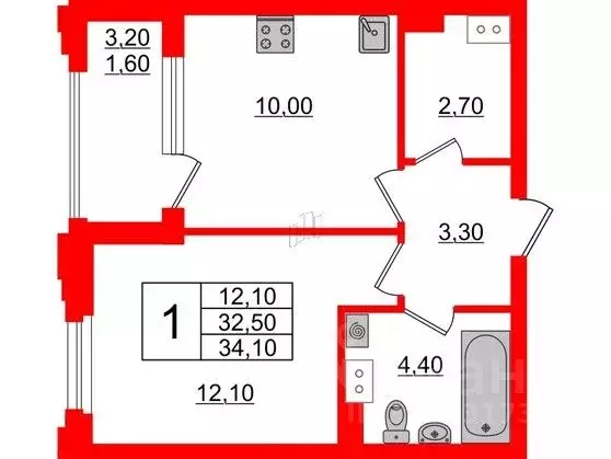 1-к кв. Санкт-Петербург Планерная ул., 99 (34.1 м) - Фото 0