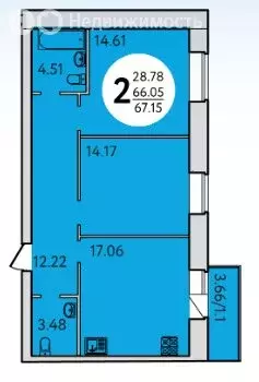 2-комнатная квартира: Вологда, Западная улица, 5 (67.15 м) - Фото 0