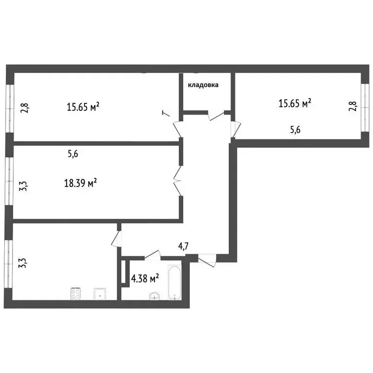3-комнатная квартира: Абакан, улица Чертыгашева, 67 (57.1 м) - Фото 1