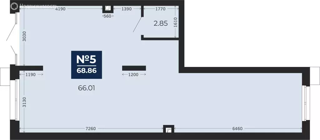 Помещение свободного назначения (68.86 м) - Фото 1