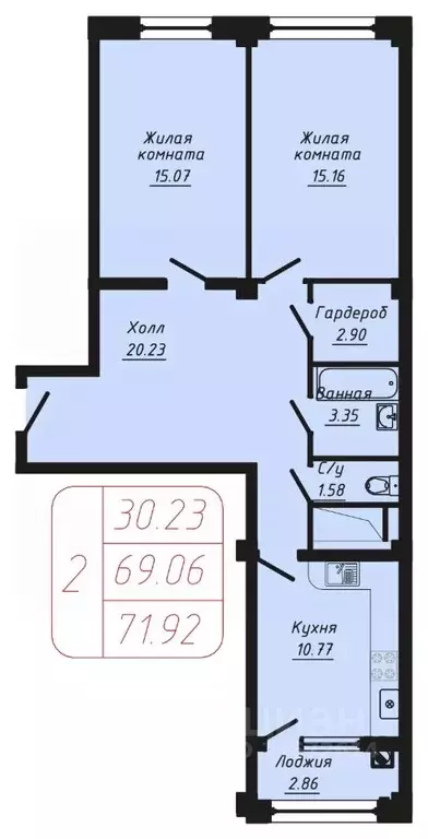 2-к кв. Ставропольский край, Кисловодск ул. Фоменко (71.92 м) - Фото 1