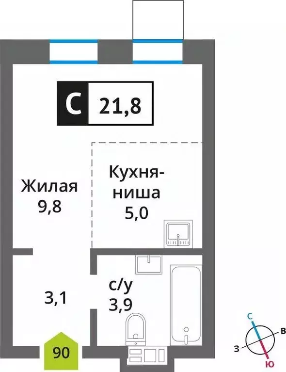 Студия Московская область, Красногорск Опалиха мкр, Никольский Квартал ... - Фото 0