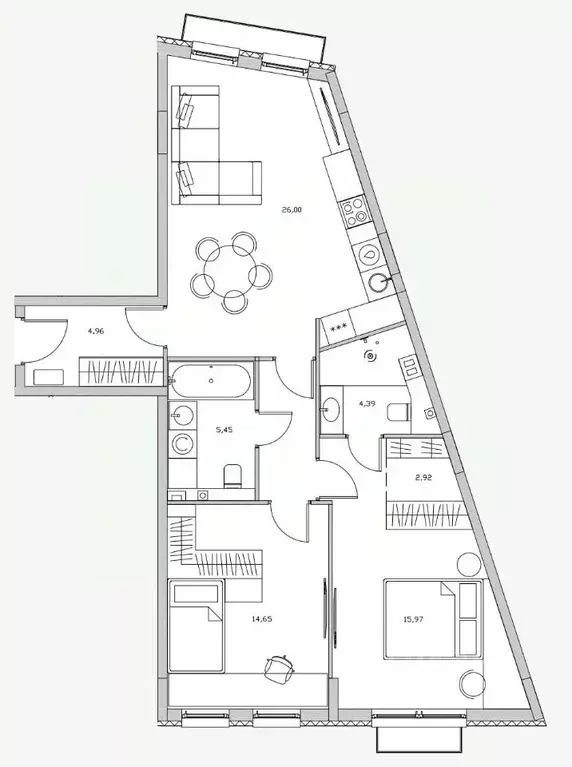 3-к кв. Московская область, Одинцовский городской округ, д. Крюково ... - Фото 2