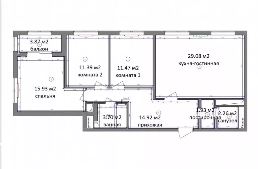 3-к кв. Санкт-Петербург бул. Измайловский, 9 (94.6 м) - Фото 1