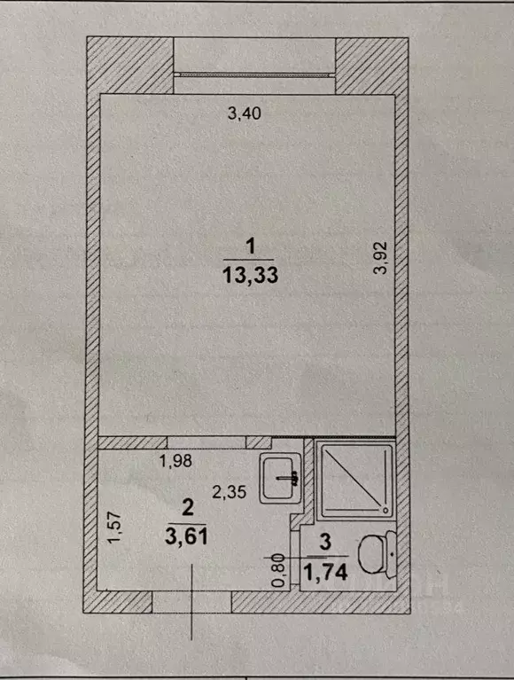 Студия Ульяновская область, Ульяновск ул. Варейкиса, 15 (18.6 м) - Фото 1