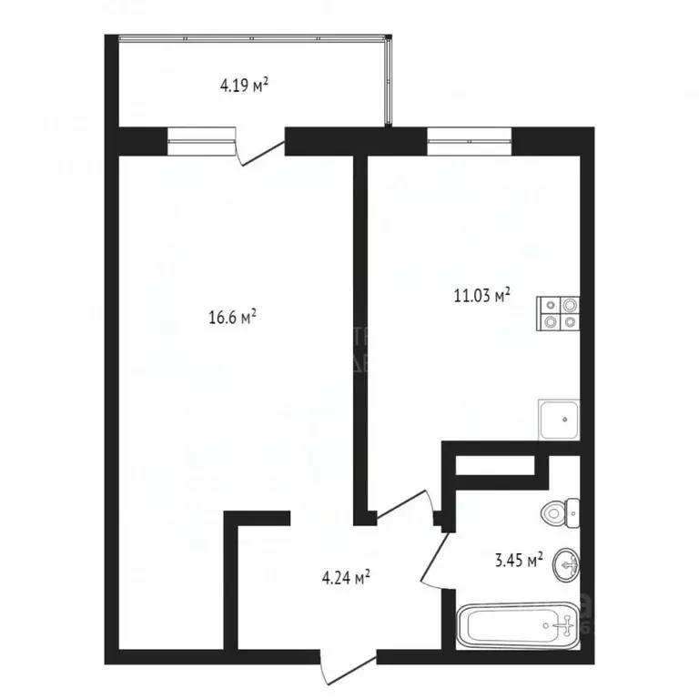 1-к кв. Тюменская область, Тюмень ул. Фармана Салманова, 4 (36.0 м) - Фото 1