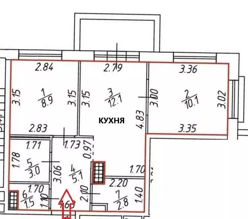 2-комнатная квартира: Санкт-Петербург, Благодатная улица, 50 (44 м) - Фото 1