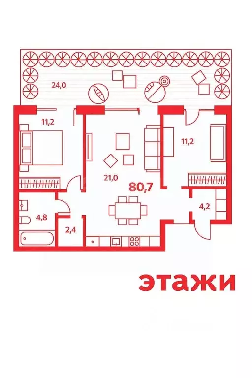 2-к кв. Курганская область, Курган ул. Коли Мяготина, 181 (80.7 м) - Фото 2
