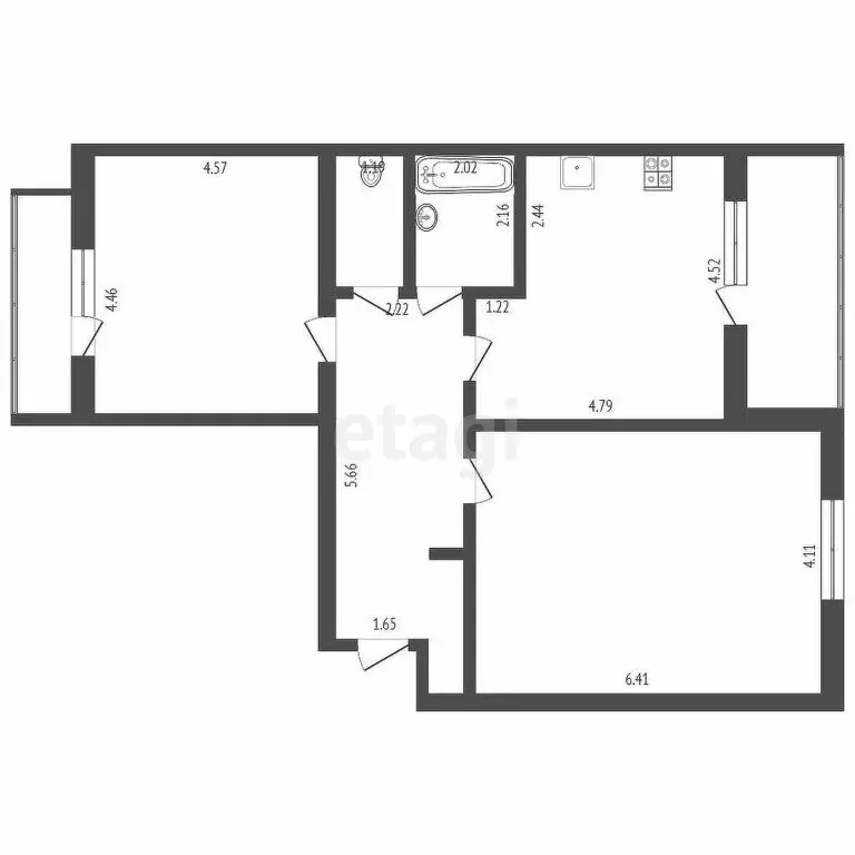 2-комнатная квартира: Тюмень, улица Достоевского, 18 (84.5 м) - Фото 1