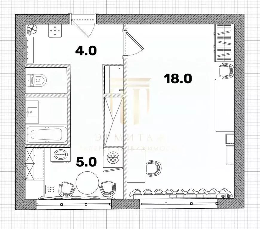 1-к кв. Санкт-Петербург Аэродромная ул., 3 (30.0 м) - Фото 1